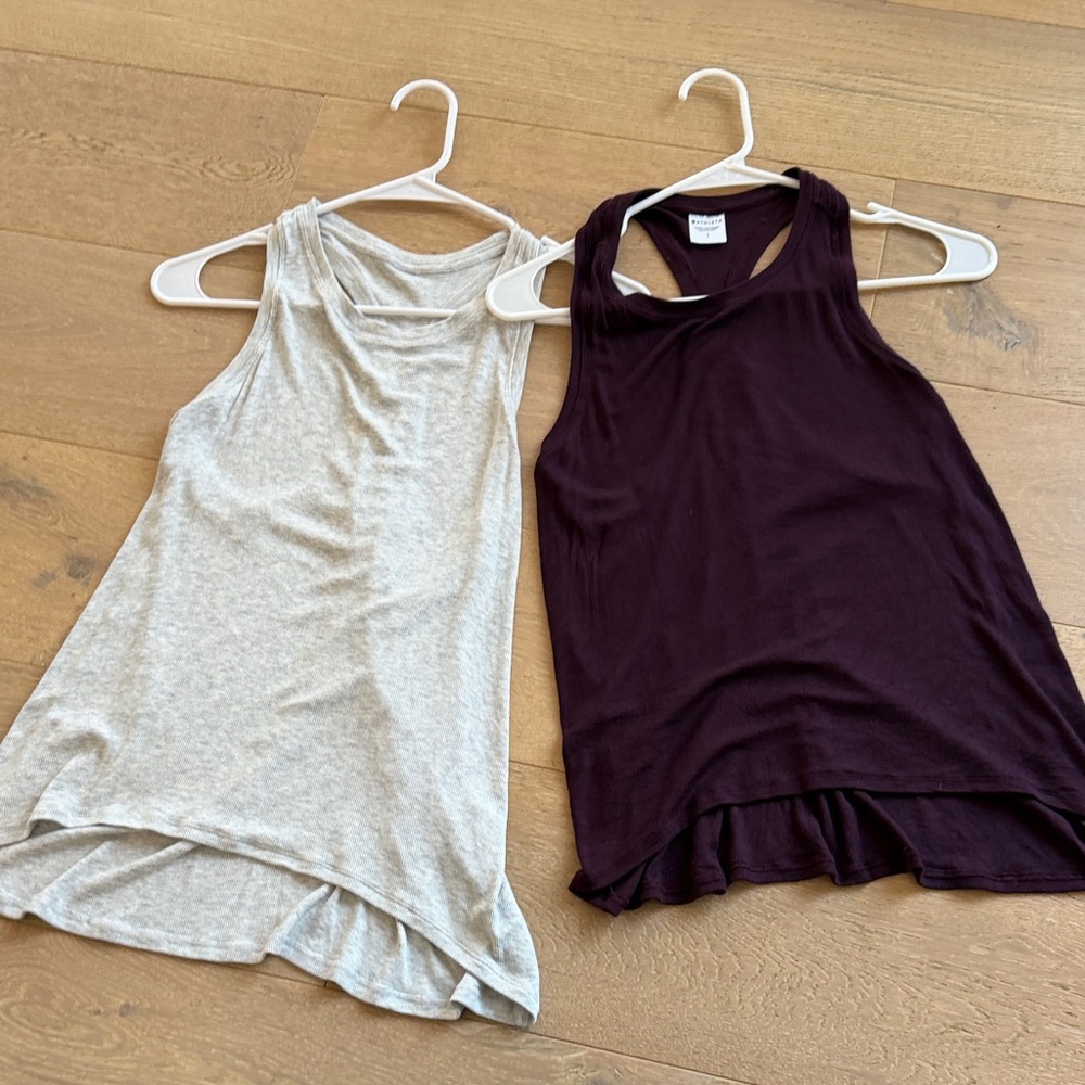 Two Athleta ribbed tanks
